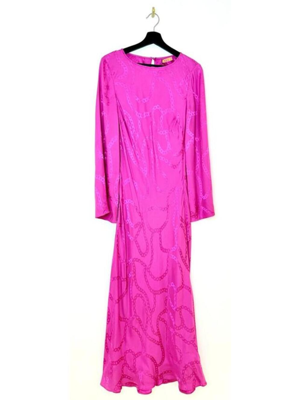 Kitri Pink Chain Print Long Sleeve Dress